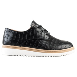 SHELOVET Chaussures noires à imprimé serpent