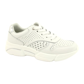 Chaussures de sport en cuir pour femmes blanches FILIPPO DP2156/21 WH