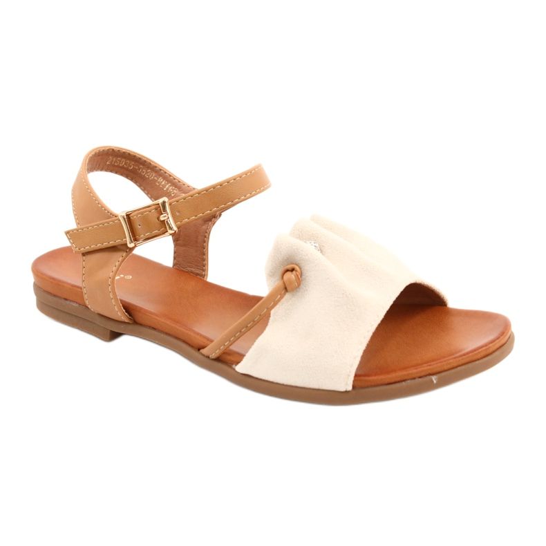 Sandales pour femmes avec zircone cubique JEZZI 21SD35-3520 beige brun