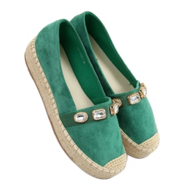 Espadrilles avec pierres vertes 100-131-SC-1 Vert