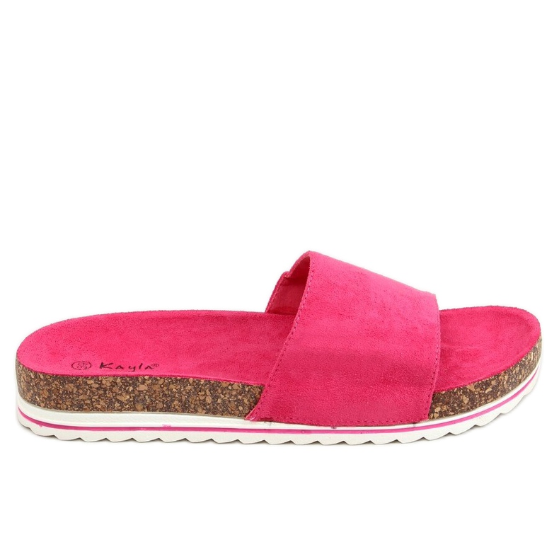 Chaussons femme fuchsia en liège 38840 Fushia rose