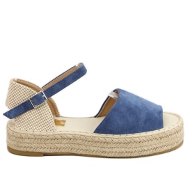 Espadrilles à bout ouvert bleu A663-ESP-1 Jeans beige