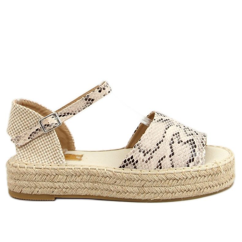 Espadrilles à bout ouvert A663-ESP-1 Serpent beige