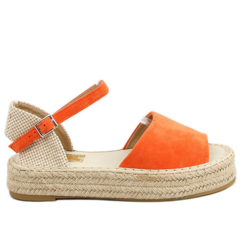 Espadrilles à bout ouvert orange A663-ESP-1 Orange beige