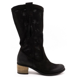 Olivier Boots noires femme D44 ajourées