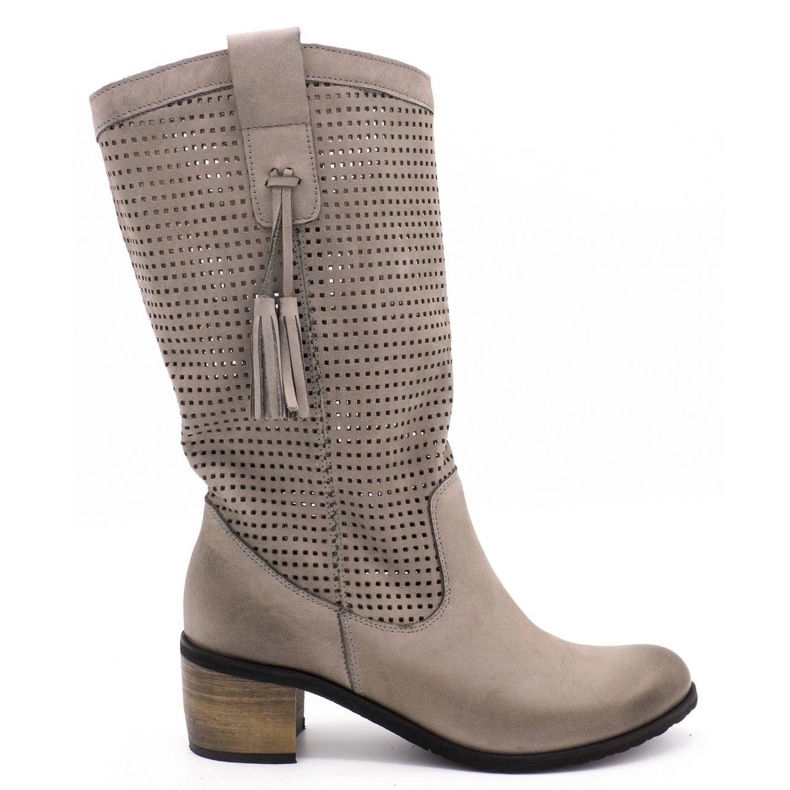 Olivier Boots ajourées grises femme D44