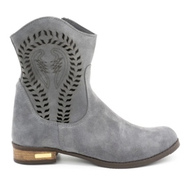 Olivier Boots Cassie ajourées femme gris clair