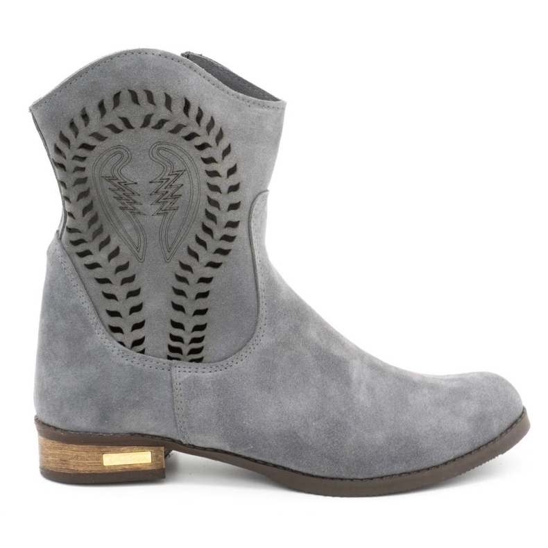 Olivier Boots Cassie ajourées femme gris clair