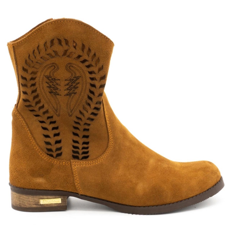 Olivier Bottines ajourées Cassie rouge femme brun