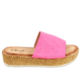 Chaussons femme fuchsia 38846 Pêche fluo multicolore rose