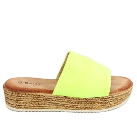 Jaune Chaussons pour femmes jaunes 38846 Jaune fluo