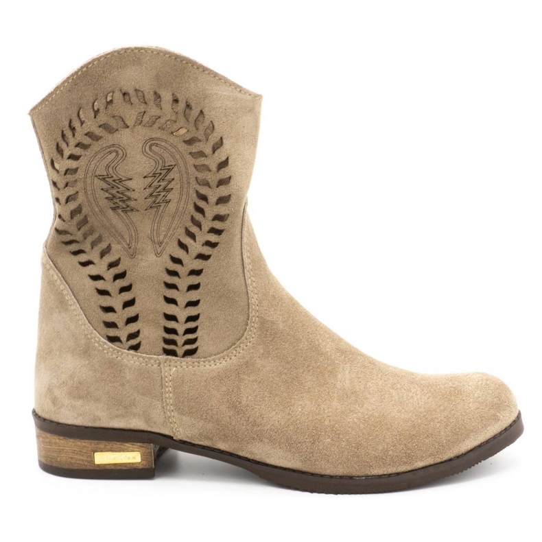Olivier Bottines ajourées femme Cassie beige