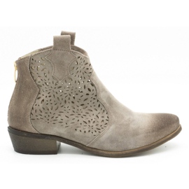 Exousite Boots cuir ajouré femme 1130 gris