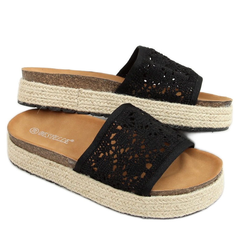 Espadrilles ajourées noires 20-349 Noir le noir