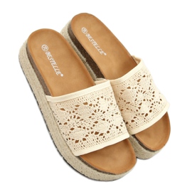 Espadrilles beiges ajourées beiges 20-349 Beige