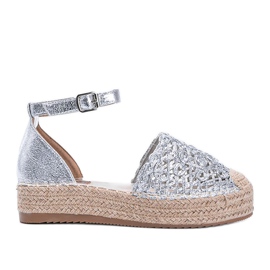 Espadrilles tressées argentées Chaisty