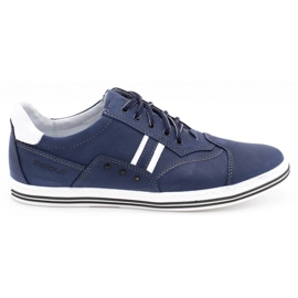 Polbut Chaussures décontractées pour hommes 1801 bleu marine avec du blanc