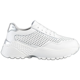 Goodin Baskets en cuir à la mode blanc