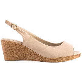 Goodin Sandales compensées décontractées beige Goodin Sandales compensées décontractées beige