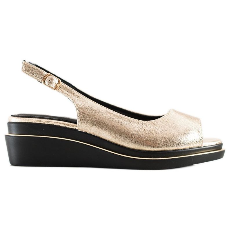 Goodin Sandales dorées brillantes d'or