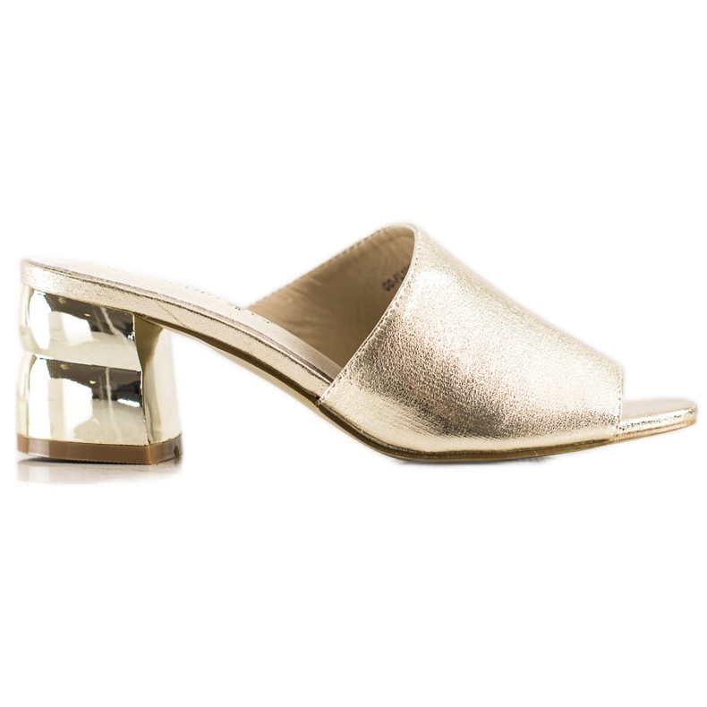 Goodin Pantoufles Avec Talon Décoratif d'or
