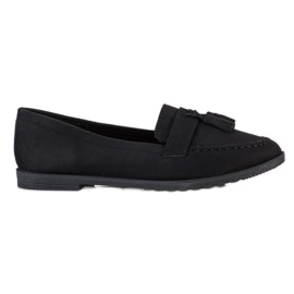 SHELOVET Mocassins décontractés à franges le noir