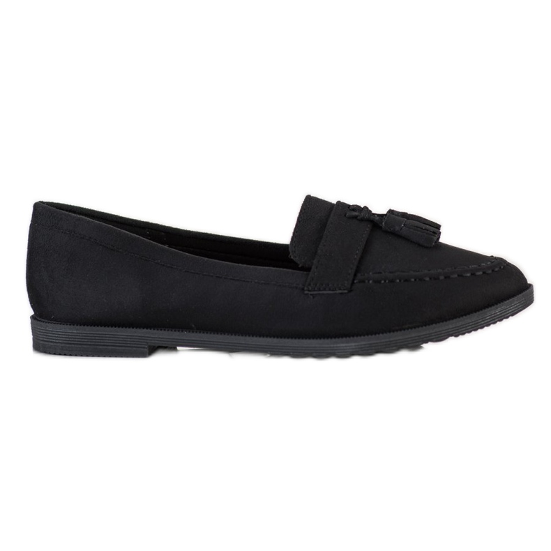 SHELOVET Mocassins décontractés à franges le noir