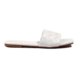 Goodin Babouches en cuir écologique blanc