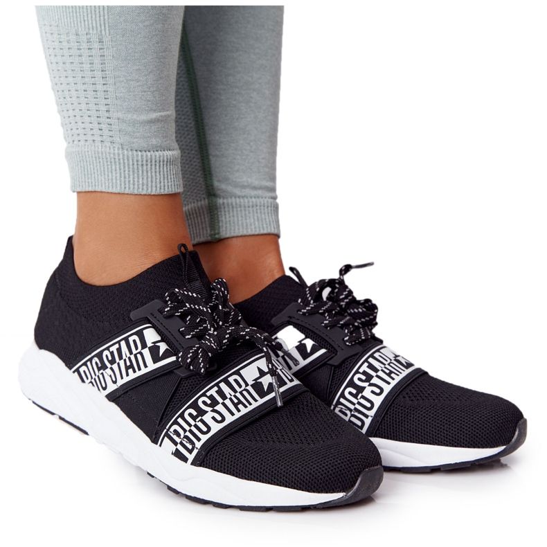Chaussures de sport pour femmes Memory Foam Big Star HH274359 Noir blanche le noir Chaussures de sport pour femmes Memory Foam Big Star HH274359 Noir blanche le noir