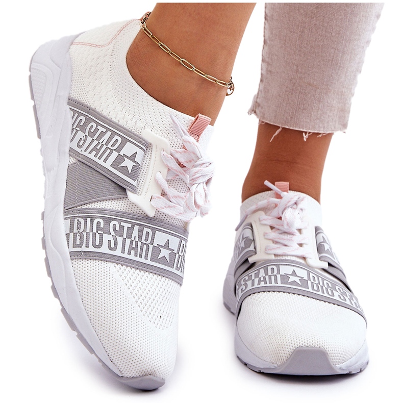 Chaussures de sport pour femmes en mousse à mémoire Big Star HH274355 Blanc blanche