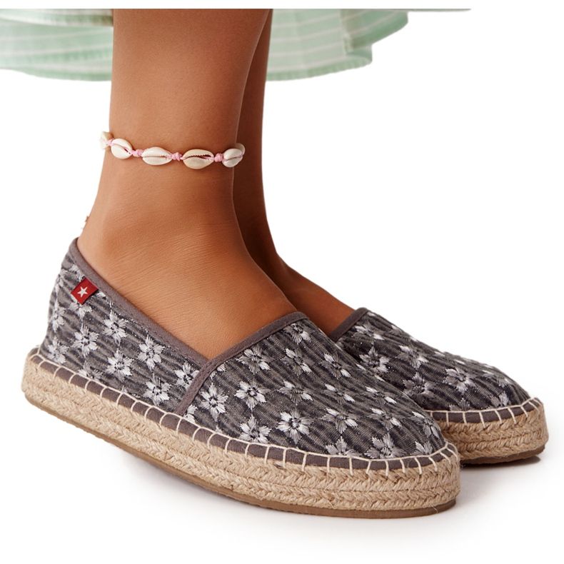 Espadrilles Sur Une Plateforme Tressée Big Star AA274680 Gris Espadrilles Sur Une Plateforme Tressée Big Star AA274680 Gris