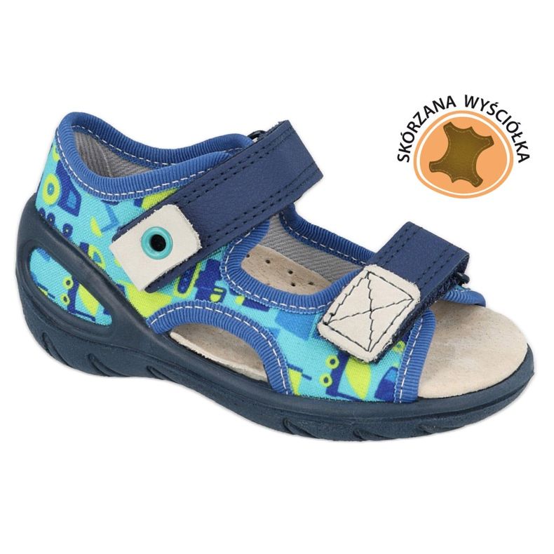 Befado sandales enfant pu 065P156 bleu, semelle intérieure en cuir