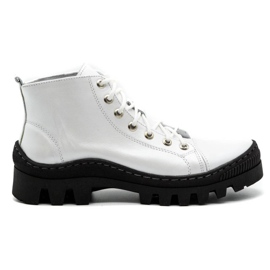 Polbut Boots cuir femme D1 blanc blanche