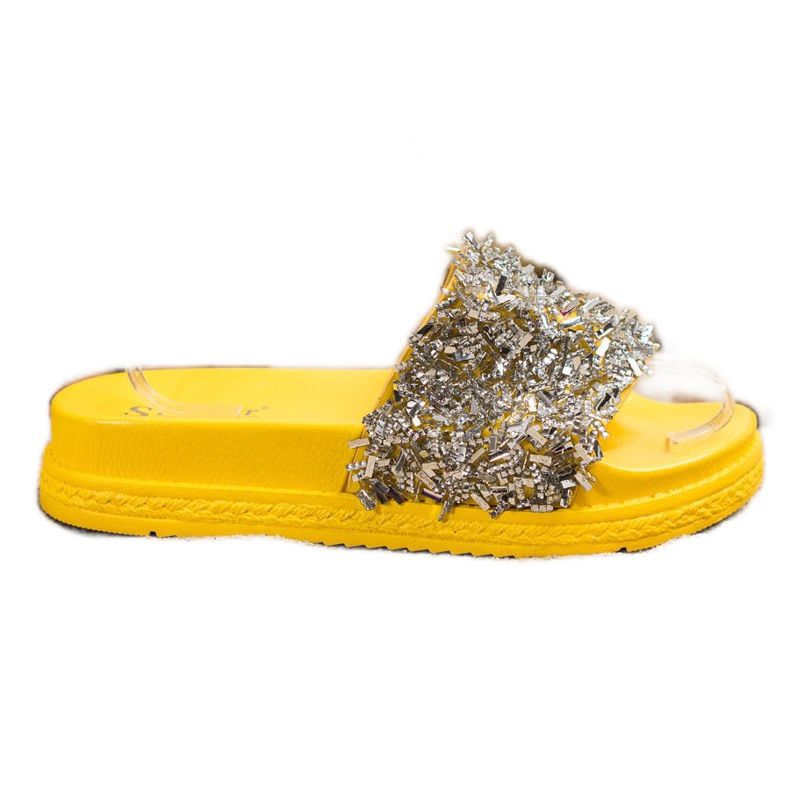Seastar Mode pantoufles en cristal argent