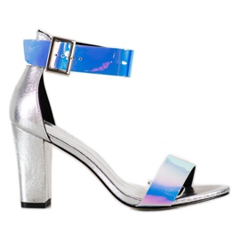 Goodin Sandales Sur Une Barre Avec Effet Holo argent