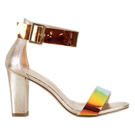 Goodin Sandales Sur Une Barre Avec Effet Holo d'or
