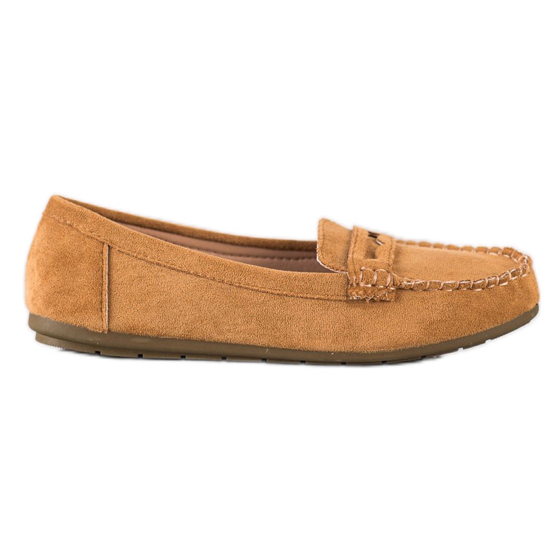 Super Me Mocassins en daim camel brun