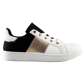 SHELOVET Baskets lacées à la mode blanche le noir multicolore