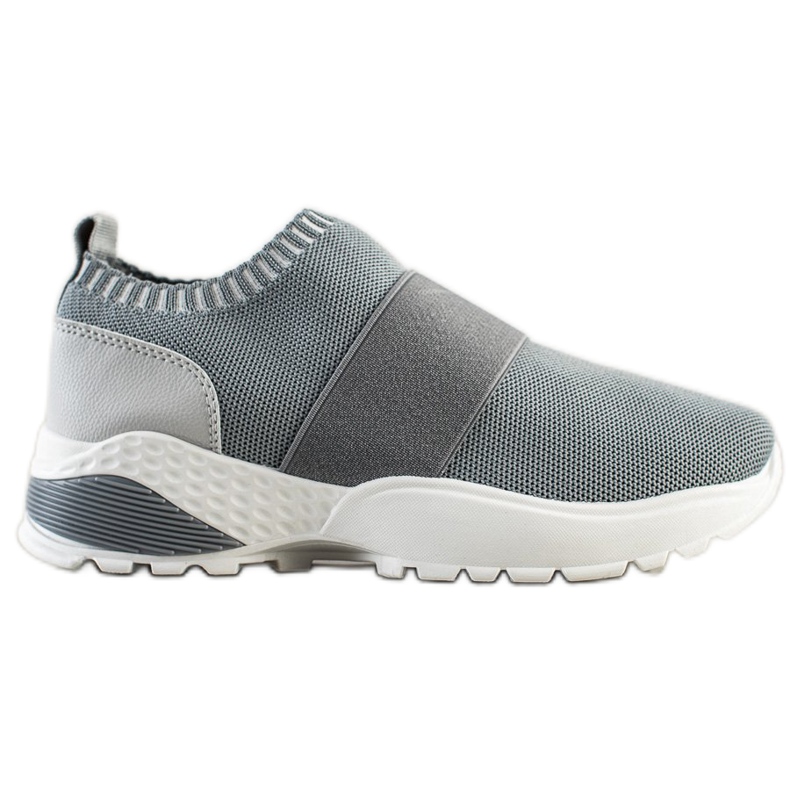 SHELOVET Chaussures de sport à enfiler avec une bande élastique gris