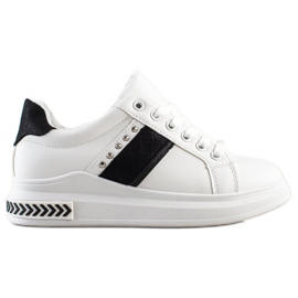 SHELOVET Baskets décontractées blanche le noir