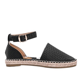 Espadrilles noires à motif peau de serpent