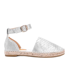 Espadrilles argentées à motif peau de serpent Jordan Espadrilles argentées à motif peau de serpent Jordan