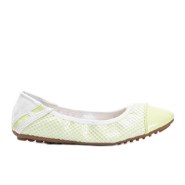 Ballerines laquées pastel vert Debbie's blanche
