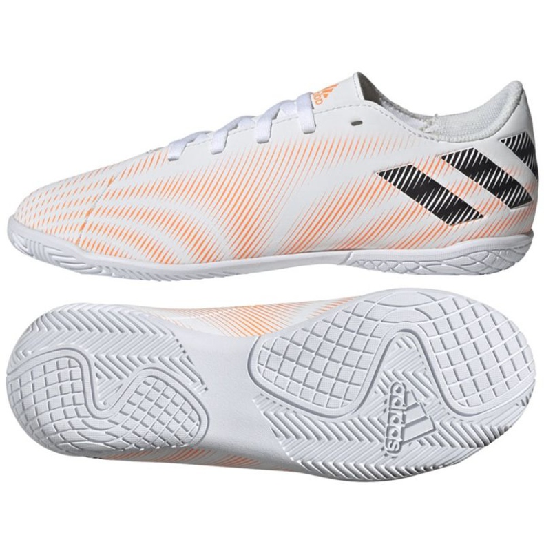 Chaussures de football Adidas Nemeziz.4 In Jr FW7362 multicolore blanche Chaussures de football Adidas Nemeziz.4 In Jr FW7362 multicolore blanche