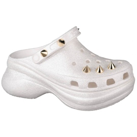 Crocs Classic Bae Glitter Stud Clog W 206783-100 blanc doré