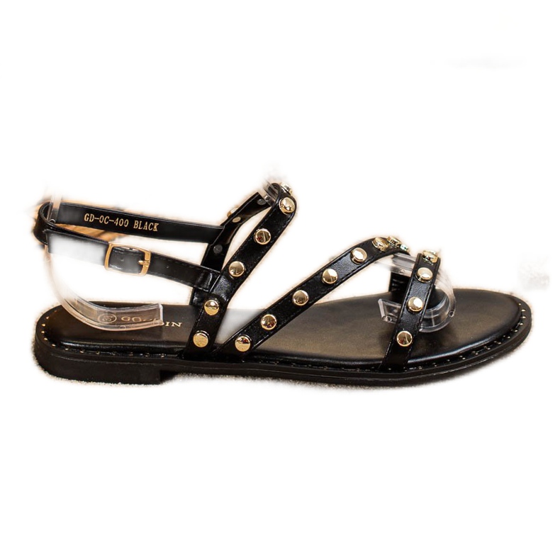 Goodin Sandales avec ornements le noir