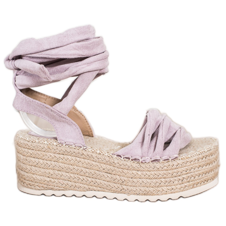 SHELOVET Sandales espadrilles nouées violet