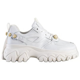 SHELOVET Baskets Blanches Avec Perles