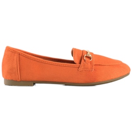 Anesia Paris Mocassins en daim élégants orange