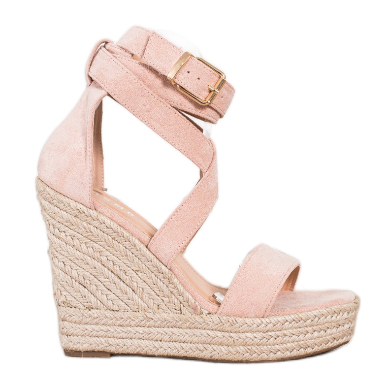 SHELOVET Espadrilles Sandales Avec Boucle rose SHELOVET Espadrilles Sandales Avec Boucle rose